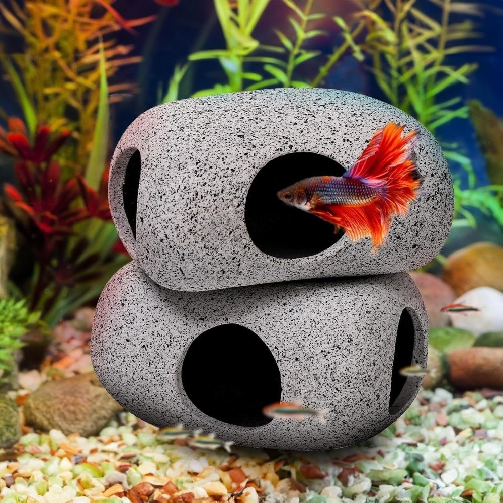 Purple Clay Aquarium Hideaway  - Aquarium Fish Hide 评论和价格