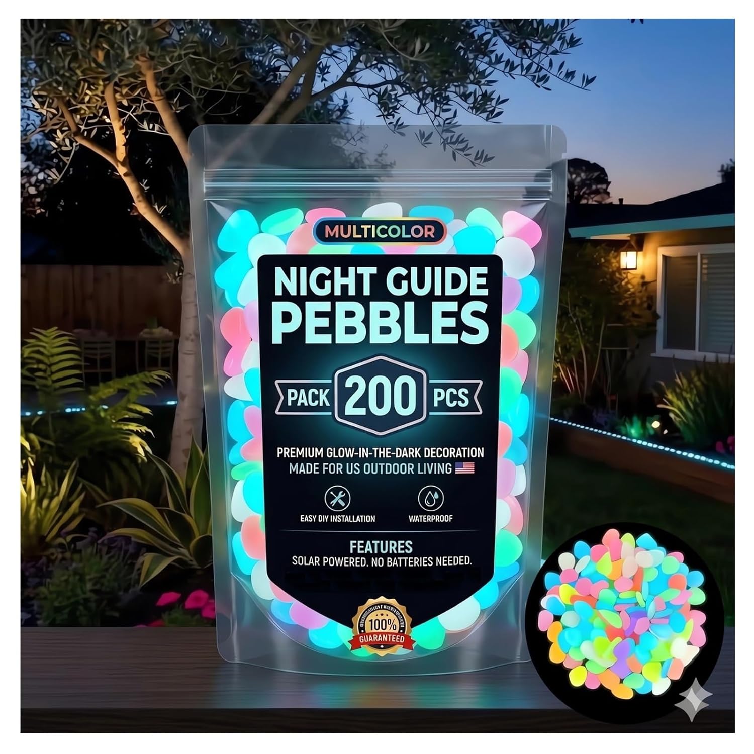 2026 Colored Night Glow Pebble - Aquarium Fish Rainbow 评论和价格