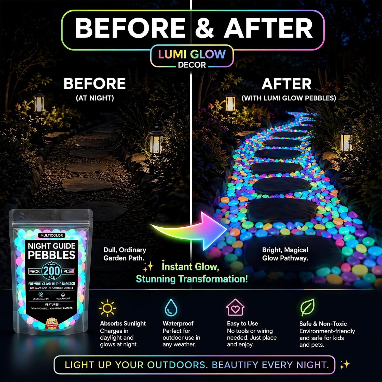 2026 Colored Night Glow Pebble - Aquarium Fish Rainbow 评论和价格