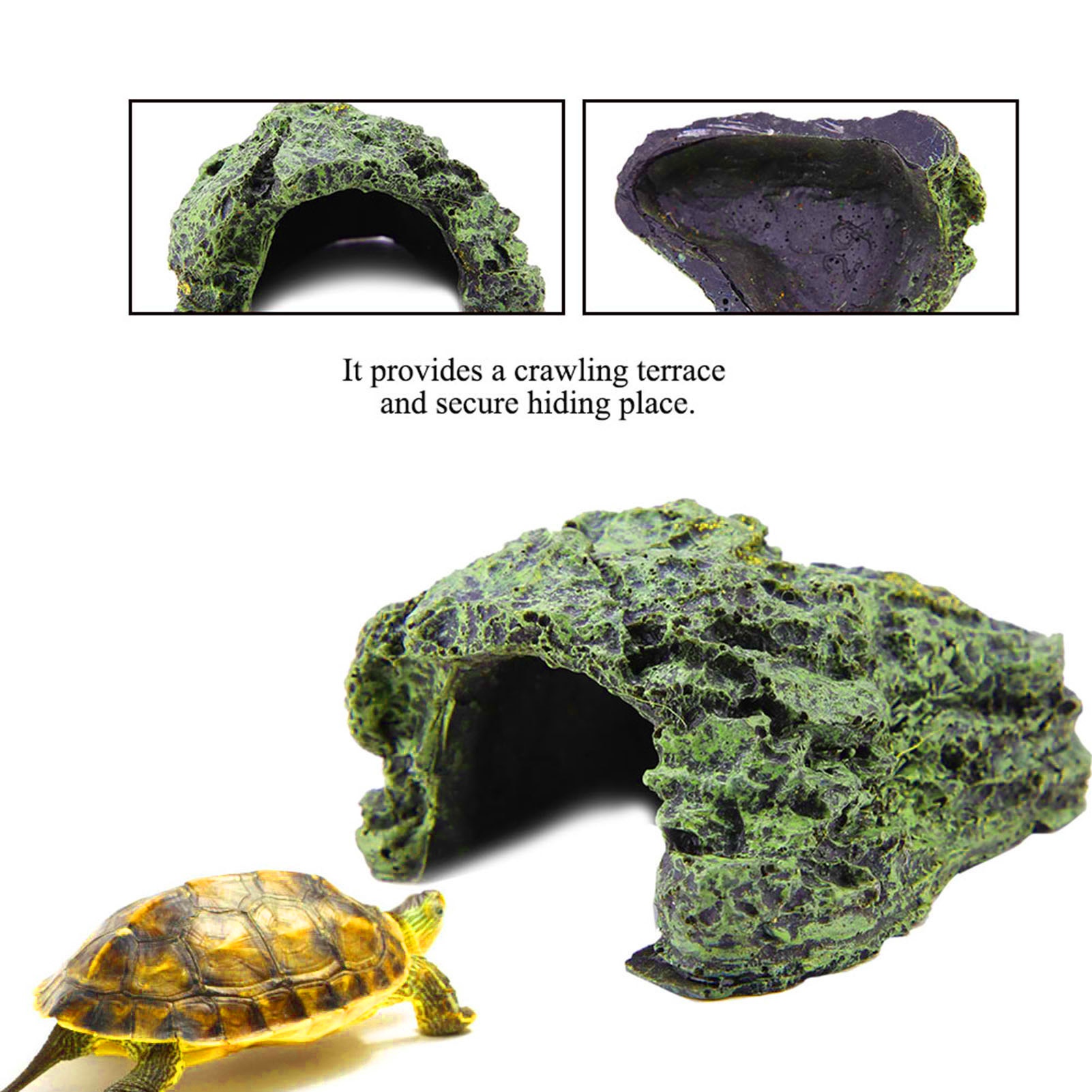 Reptile Hide Cave Turtle Baski - Aquarium Fish Hide 评论和价格