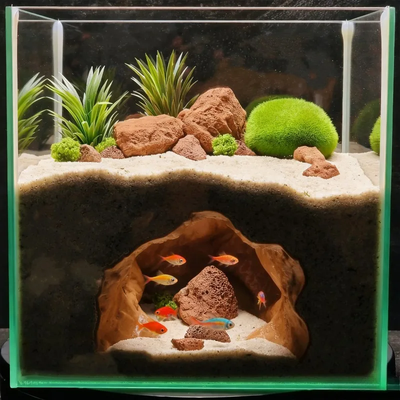Sinkhole Cave Aquarium Ornamen - Aquarium Fish Hide 评论和价格