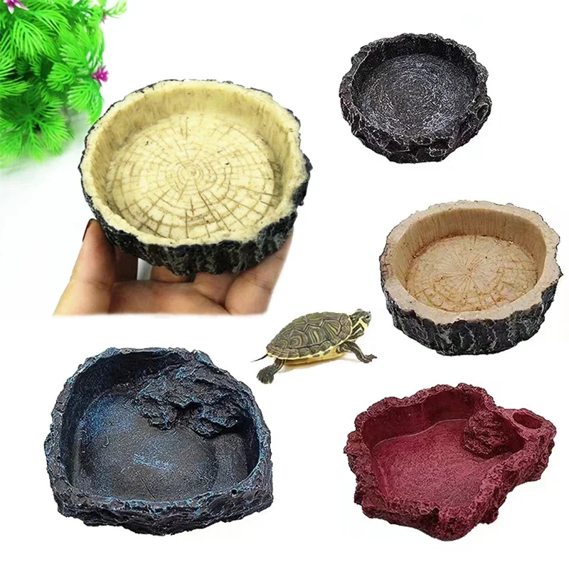 Pet Reptile Feeder Bowl Resin  - Aquarium Fish Food 评论和价格